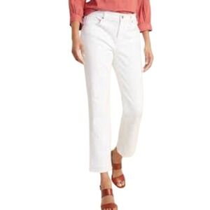 Old Navy Boyfriend Mid-Rise‎ White Jeans Women's Size 4 Cropped Denim Casual